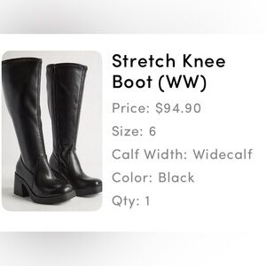 Women's Black Stretch Knee Boots